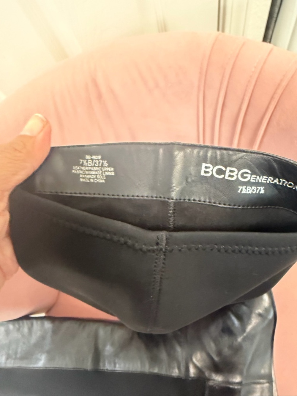 BCBGeneration BG-Indie Black Leather Stretch Back Wedge Boots 7.5 NWOB - Picture 6 of 9
